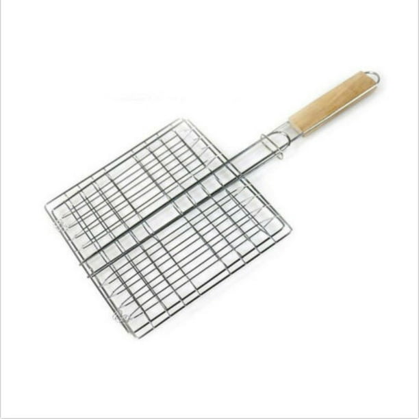 Portable Stainless Steel BBQ Barbecue Grilling Basket for Meat ，Chops，Fish and